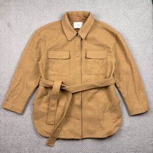 Artitzia Wilfred Free Rialto Jacket Womens XL Beige Coat Belted Shacket Pockets
